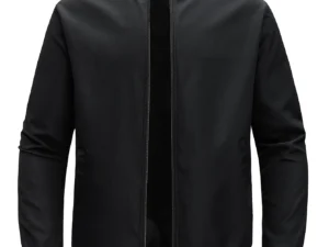 2024 Spring and Autumn New Baseball Collar Short Loose Solid Color Jacket Men's Business Casual Thin Coat Trend