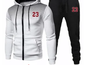 Men's Casual Printing Suits, Zipper Hoodie, Black Sweatshirt, Daily Versatile Round Neck Coat, Jogging Clothes, S-3XL